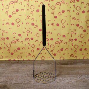 Stainless-Steel Masher Potato Masher w/Black Composite Handle 9.25" Tall - USA